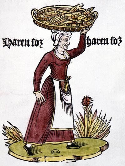Merchant of Herring - Engraving by French School