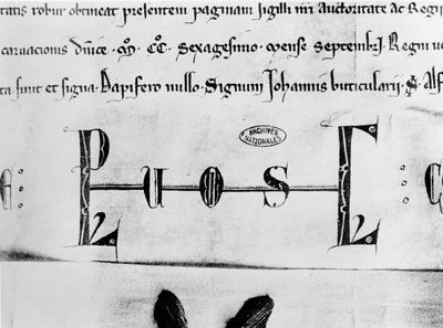 Monogram of Louis IX by French School