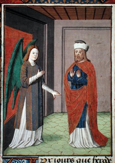Ms Hunter 368 f.17v Angel, c.1460 by French School