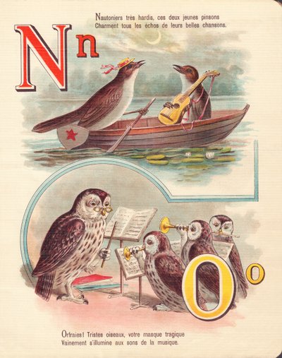 Nightingale, navigation, owl, orchestra by French School