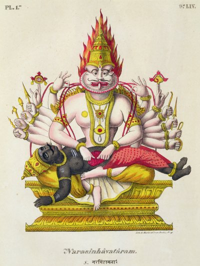 Narasimha, Engraved by de Marlet by French School