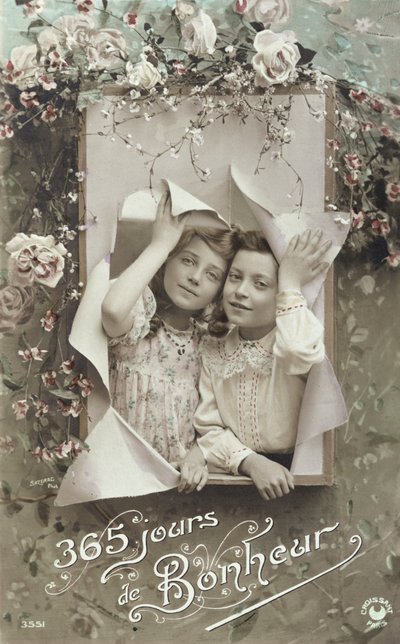 New Year Greeting Card, Early 20th Century by French School