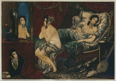 Night, bedtime, early 19th century by French School