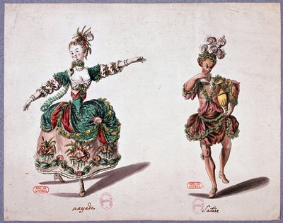 Opera costumes: naiad and satyr by French School