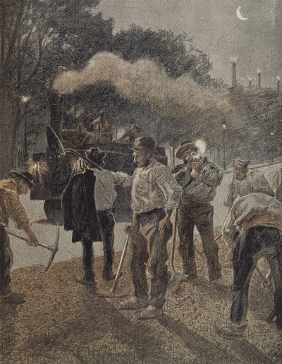 Paris, night work by French School