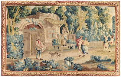 Pastoral tapestry, Aubusson, mid 18th century by French School