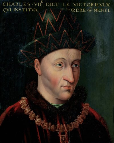 Portrait of Charles VII (1403-61) by French School