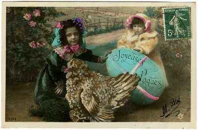 Postcard: Happy Easter by French School