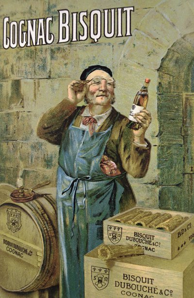 Poster advertising Bisquit Cognac by French School