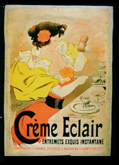 Poster advertising Creme Eclair Instant Dessert by French School