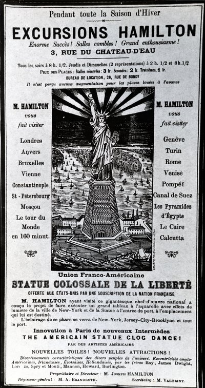 Poster advertising Excursions Hamilton, c.1890 by French School