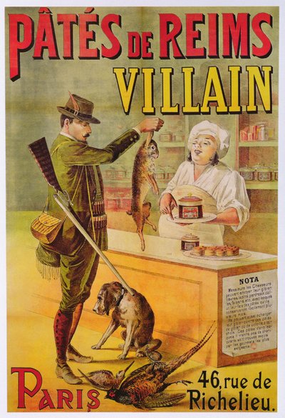 Poster advertising Pates de Reims by French School