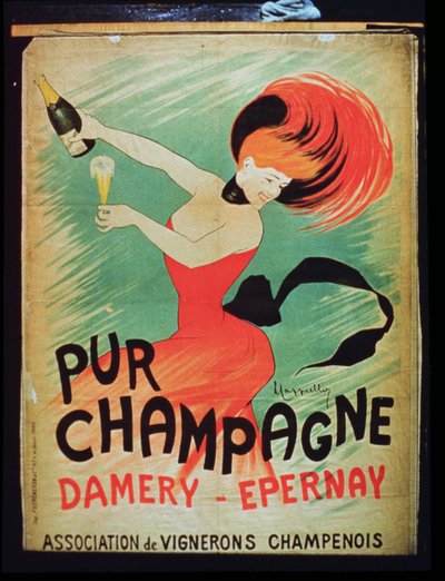 Poster advertising Pur Champagne, from Damery, Epernay by French School