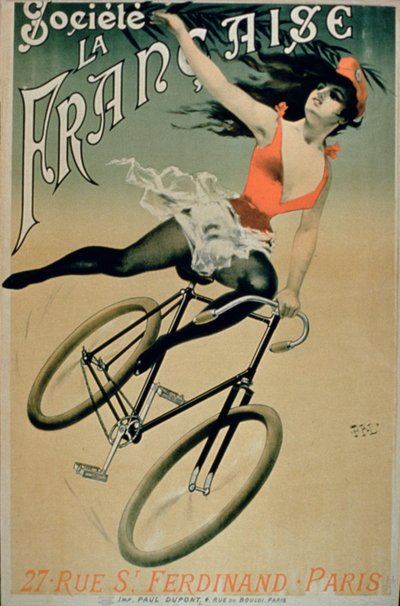 Poster advertising Societe La Francaise, Paris by French School