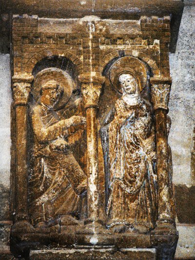 Relief from a capital depicting the Annunciation by French School