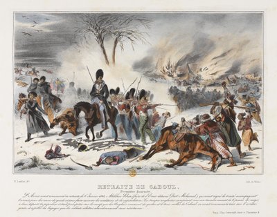 Retreat from Kabul on 6th January 1842 by French School