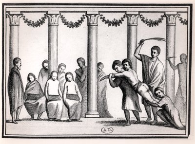 Roman Education, from a fresco by French School