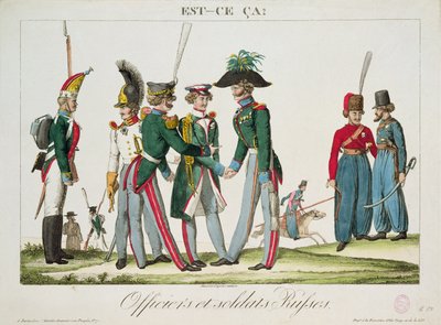 Russian Officers and Soldiers by French School
