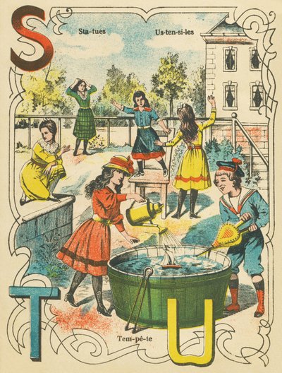 Statues, Tempete, Utensils by French School