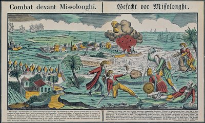 Siege of Missolonghi, 22nd April 1826 by French School