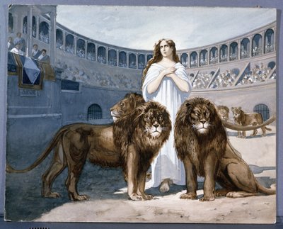 St. Blandina in the Arena with Lions by French School