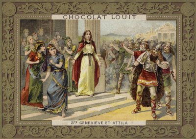 St Genevieve and Attila the Hun by French School