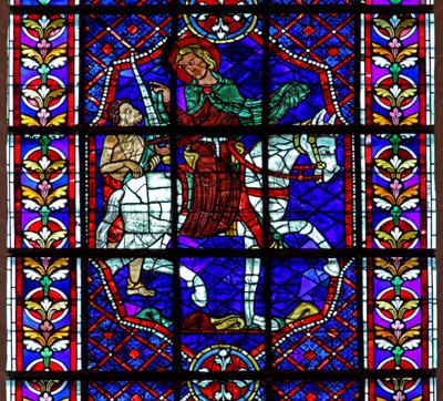 St Martin - Divides His Cloak by French School