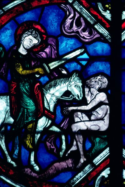 St. Martin Divides his Cloak, 13th century by French School