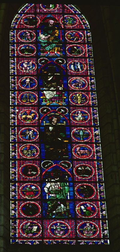 Stained glass window by French School