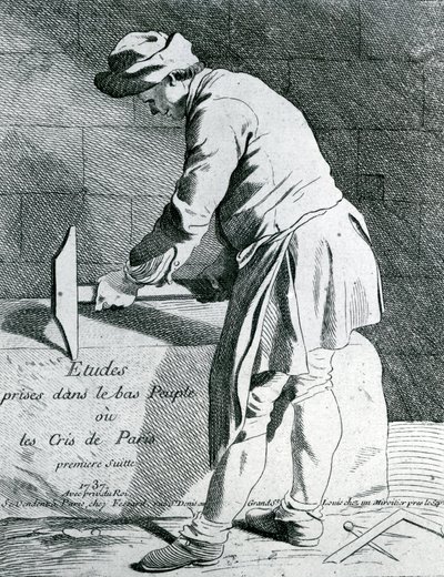 Stone mason by French School