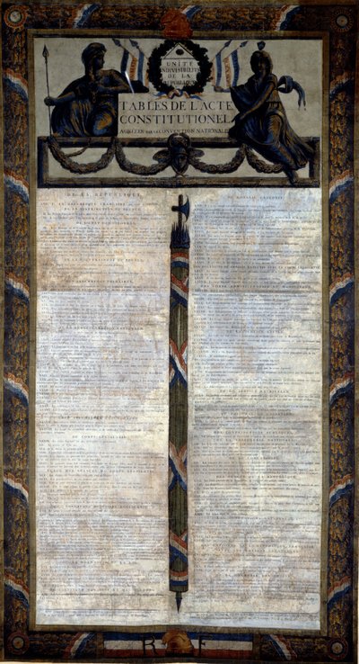 Table of the Constitutional Act of 1793 by French School
