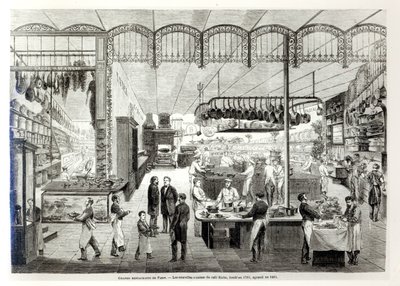 The Cafe Riche new kitchens, 1866 by French School
