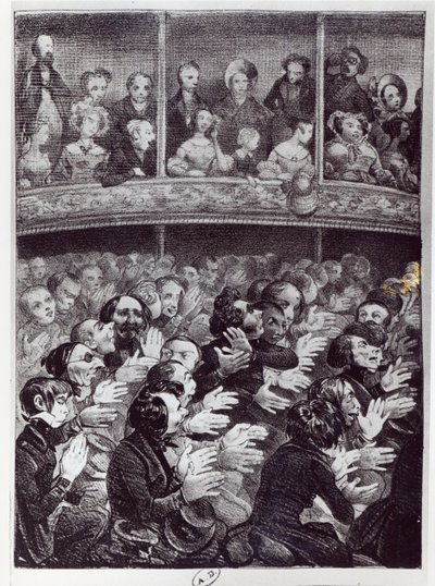 The Claque in action, c.1830-40 by French School