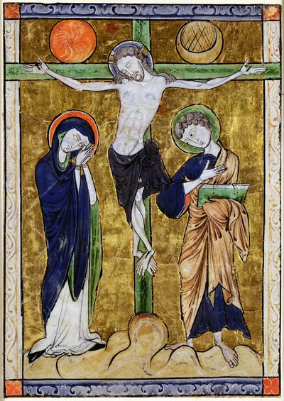 The Crucifixion, from a Psalter, c.1215 by French School