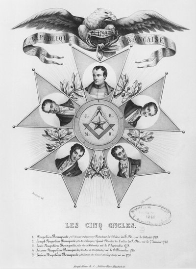 The Five Uncles of Freemasonry, 1848 by French School