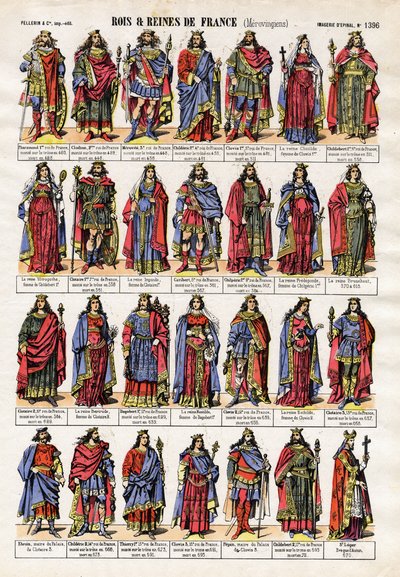 The Merovingian Queens and Kings by French School