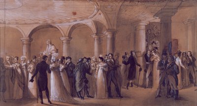 The Peristyle at the Theatre Francais, c.1822 by French School