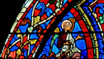 The Prodigal Son window: an angel by French School
