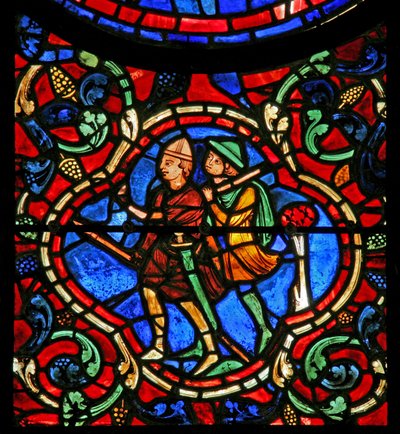 The St Martin window: two brigands by French School