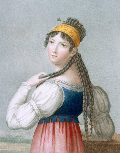 The Vivacious German, Engraved by L. Dibart by French School