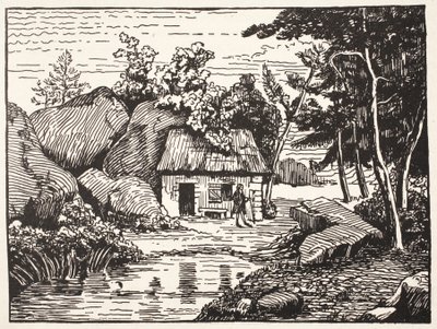 The Hut of J.J. Rousseau by French School