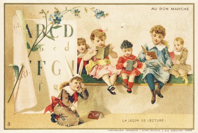 The reading lesson, Paris, c.1900 by French School