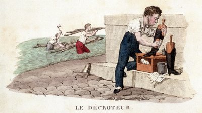The Stall (Shoe Shine) - Engraving by French School