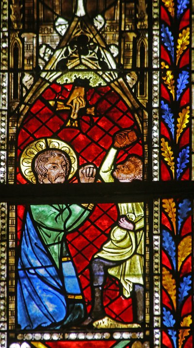 The stoning of St Stephen by French School