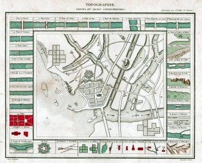 Topographic Map by French School