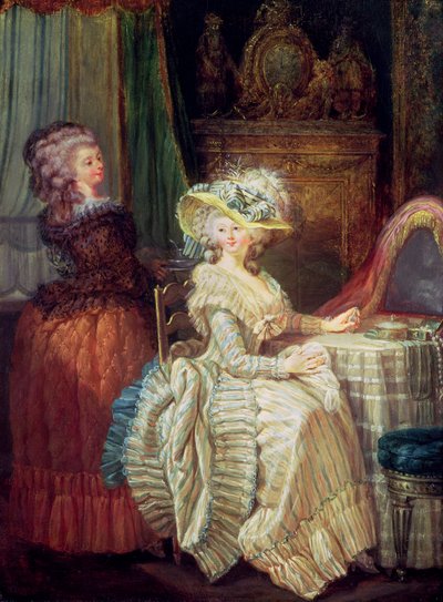 Two Women at a Dresser by French School