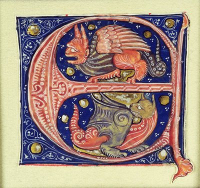 Two winged grotesques by French School