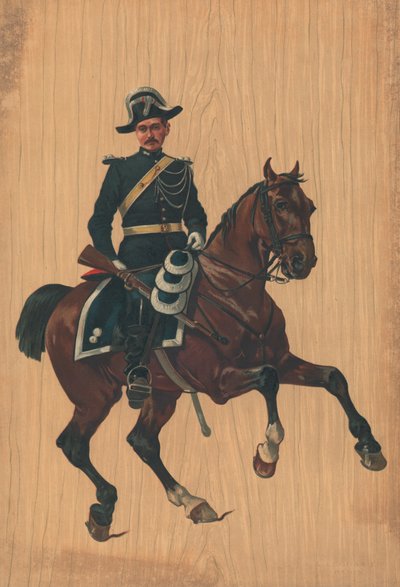 Unidentified Soldier on Horseback by French School