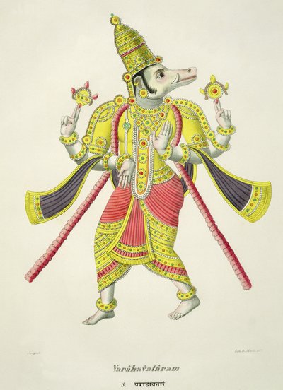 Varaha, Engraved by de Marlet by French School