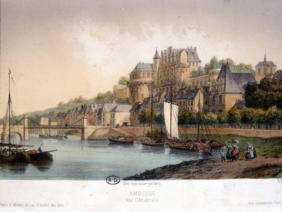 View of Amboise - lithography by French School